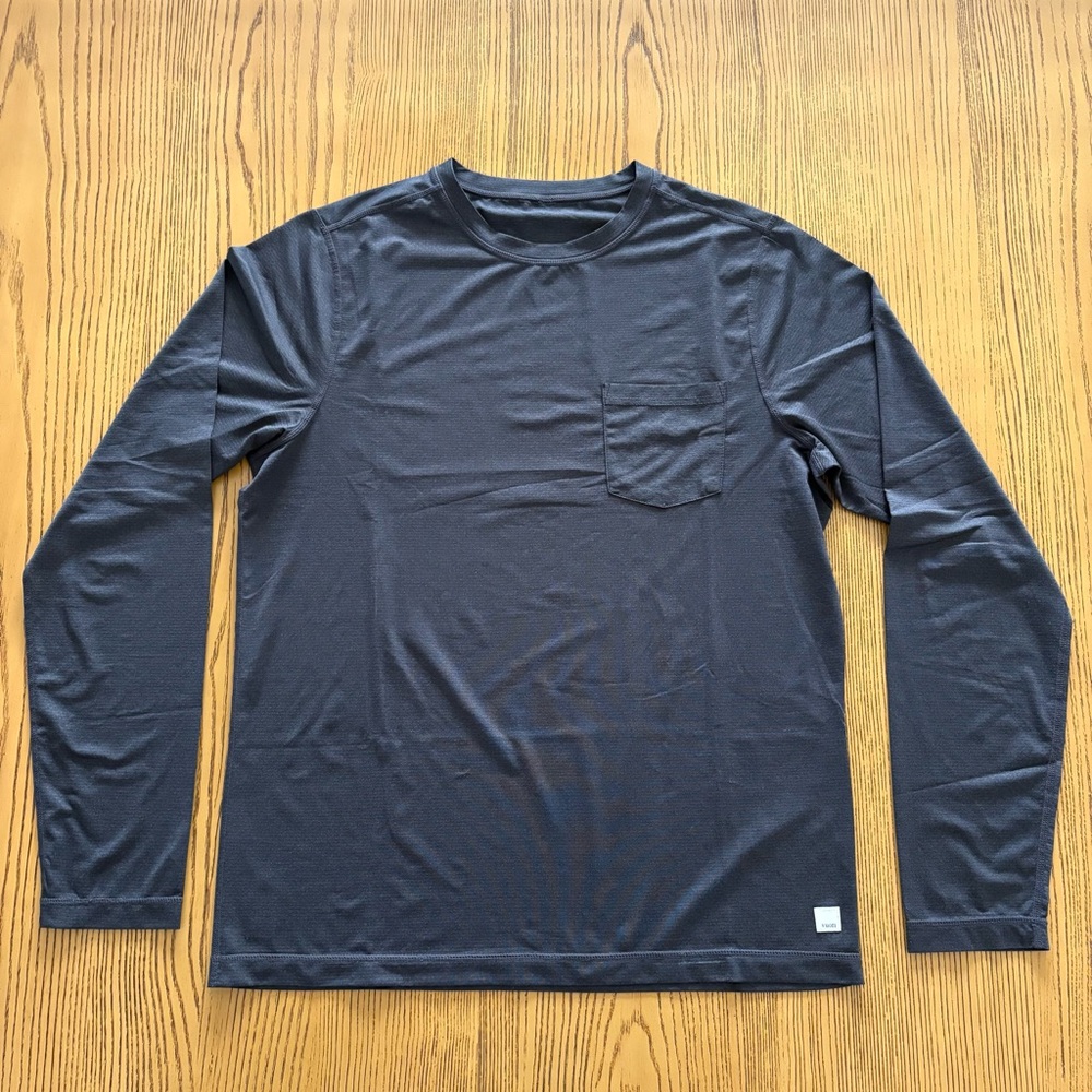 Vuori Tradewind Performance Long Sleeve Tee - Black Heather